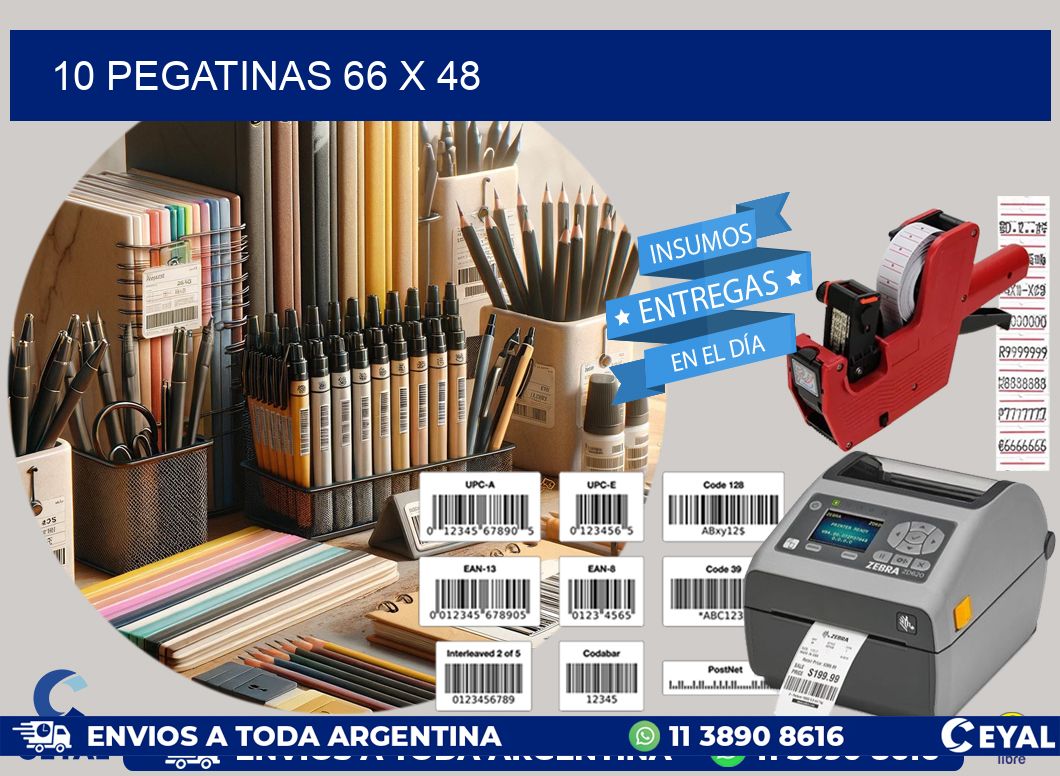 10 PEGATINAS 66 x 48