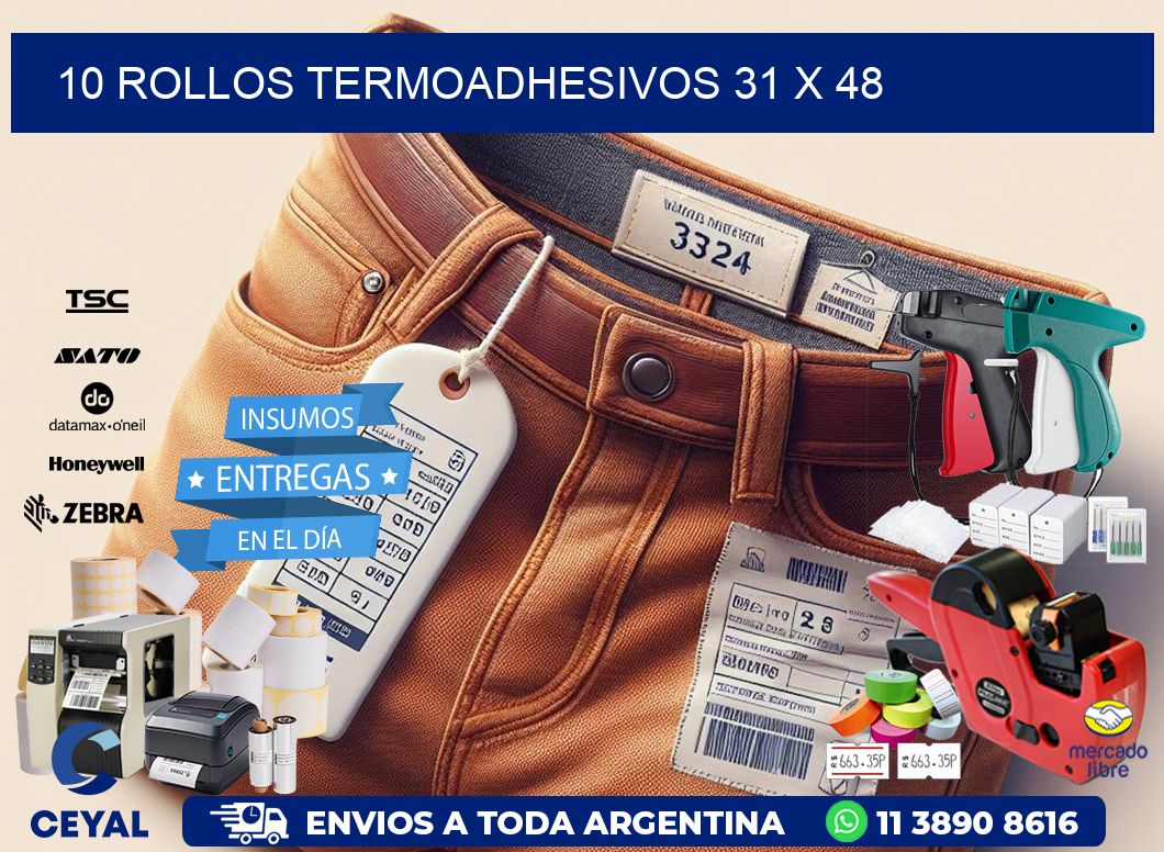 10 ROLLOS TERMOADHESIVOS 31 x 48