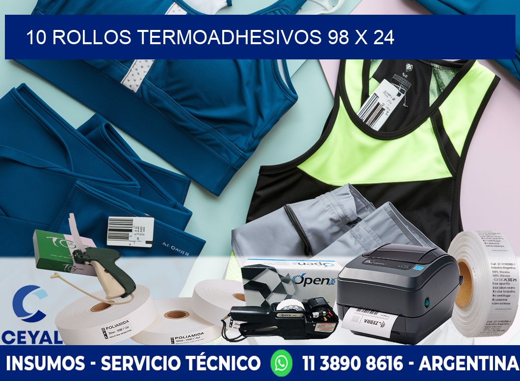 10 ROLLOS TERMOADHESIVOS 98 x 24