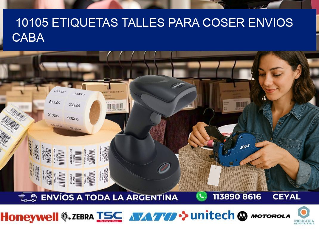 10105 ETIQUETAS TALLES PARA COSER ENVIOS CABA