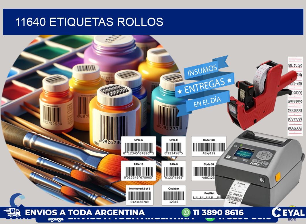 11640 etiquetas rollos
