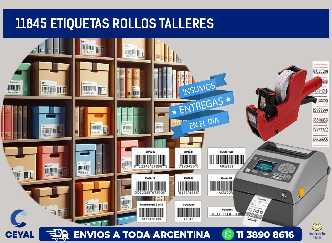11845 etiquetas rollos TALLERES