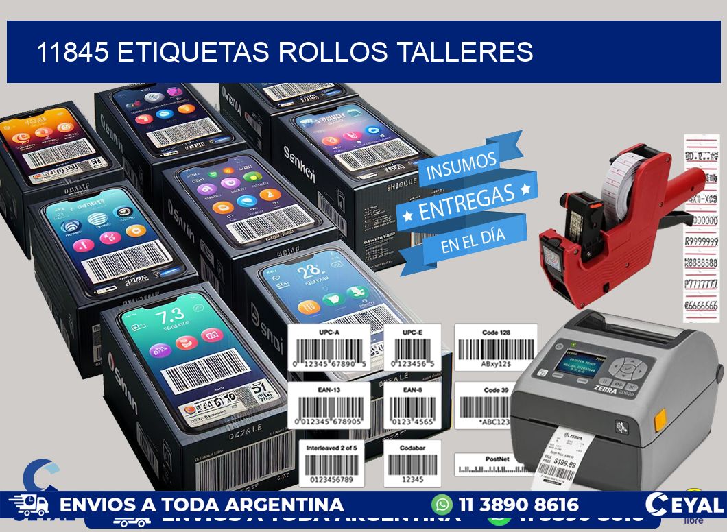 11845 etiquetas rollos TALLERES