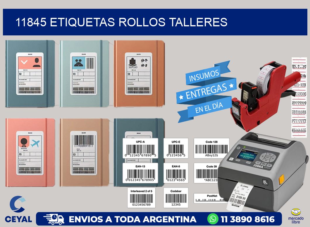 11845 etiquetas rollos TALLERES