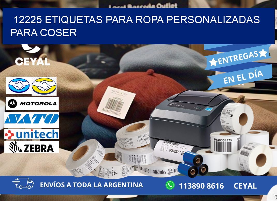 12225 Etiquetas para ropa personalizadas para coser