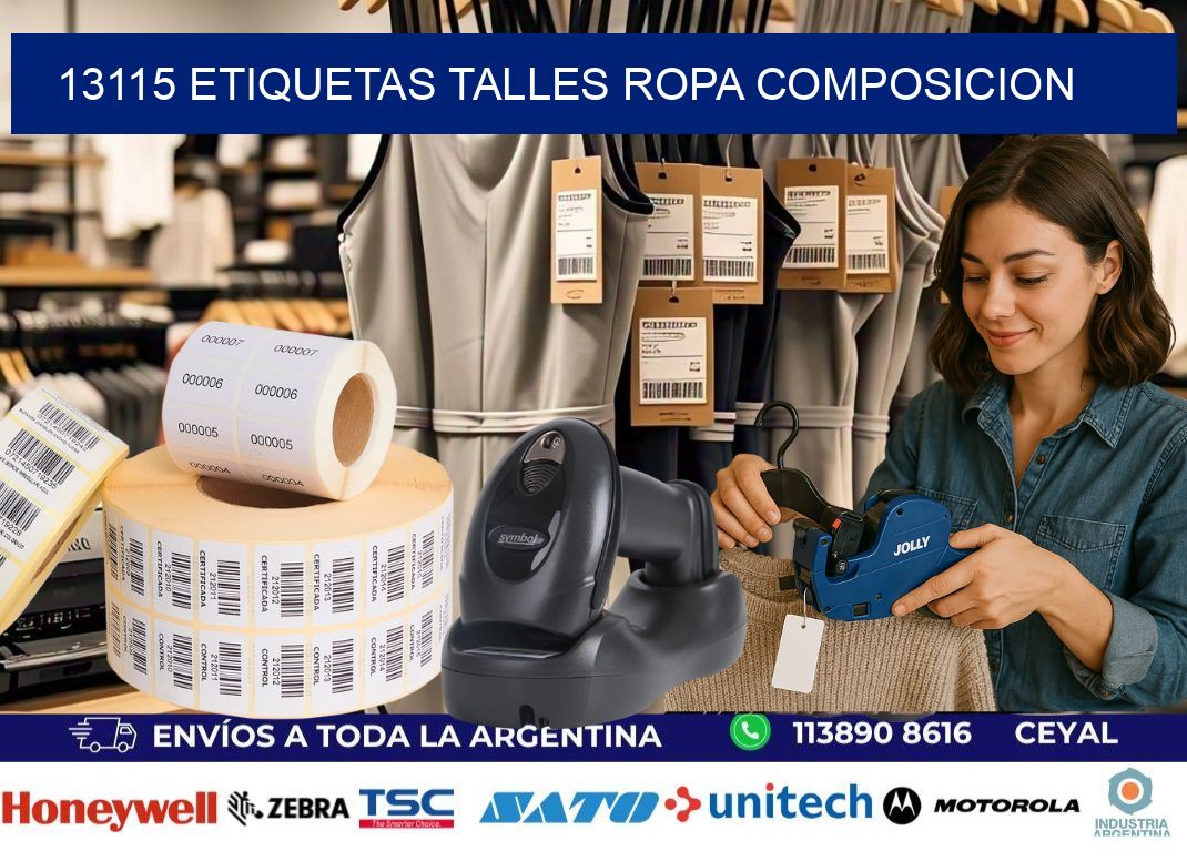 13115 ETIQUETAS TALLES ROPA COMPOSICION
