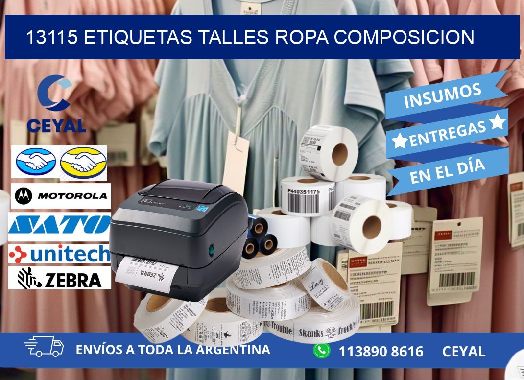 13115 ETIQUETAS TALLES ROPA COMPOSICION