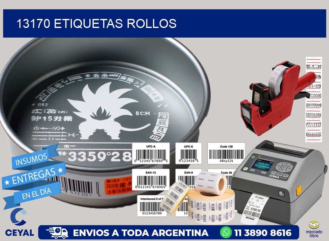 13170 etiquetas rollos