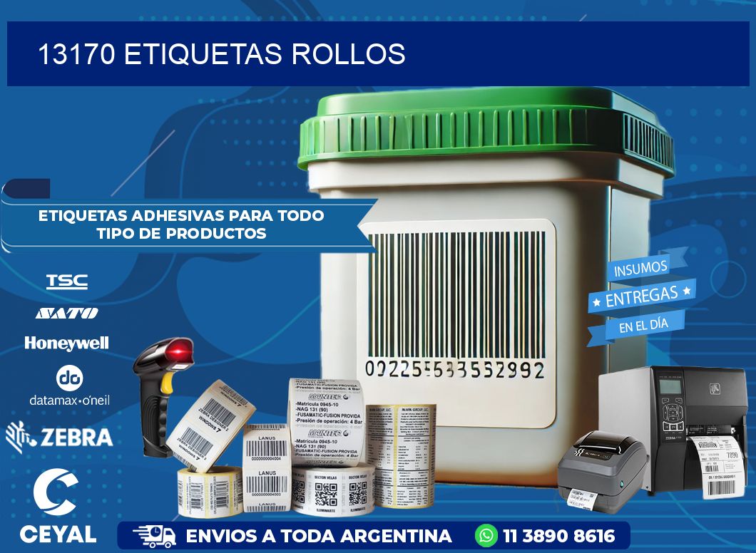 13170 etiquetas rollos