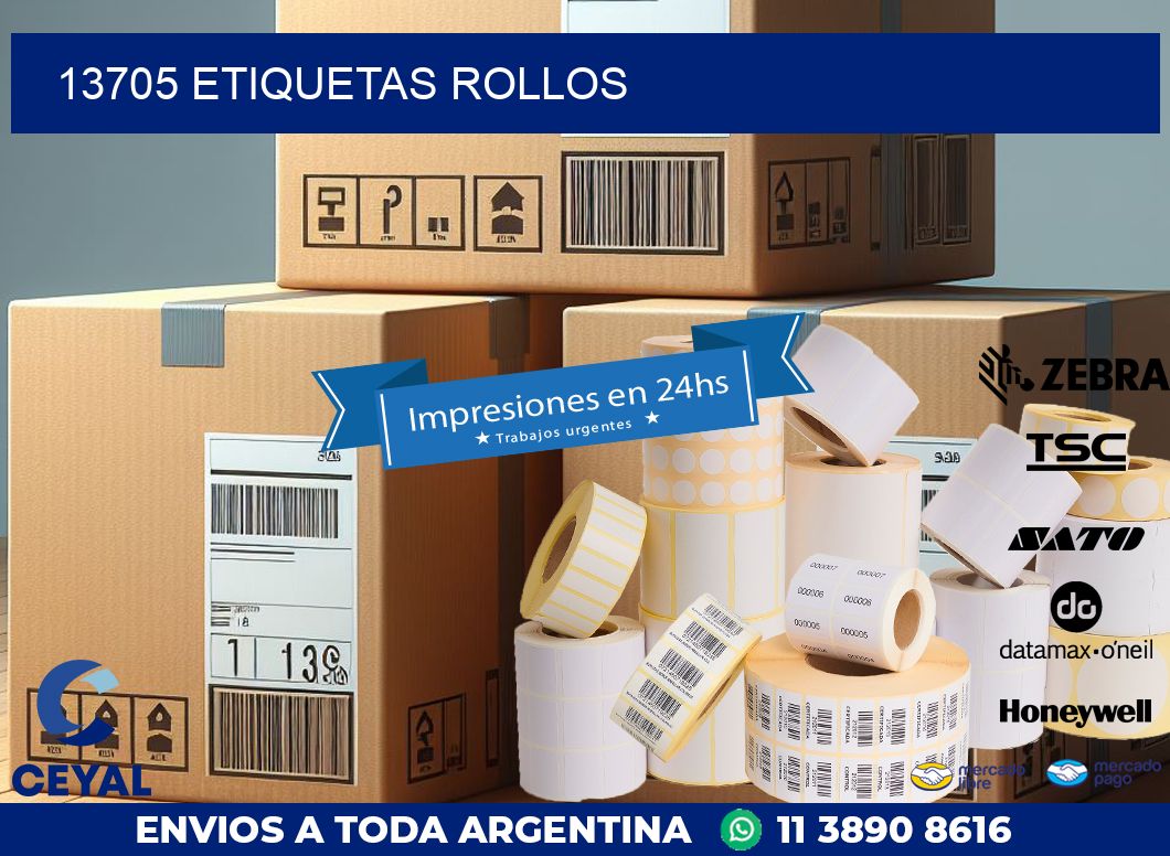13705 etiquetas rollos