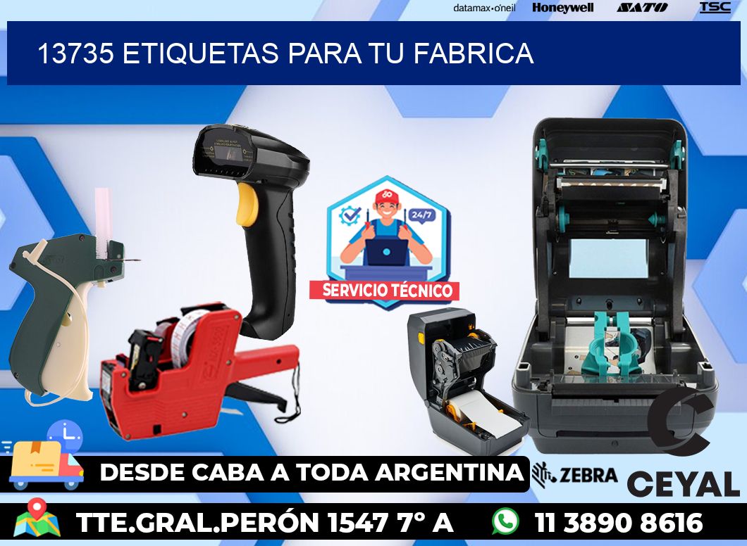 13735 etiquetas para tu fabrica