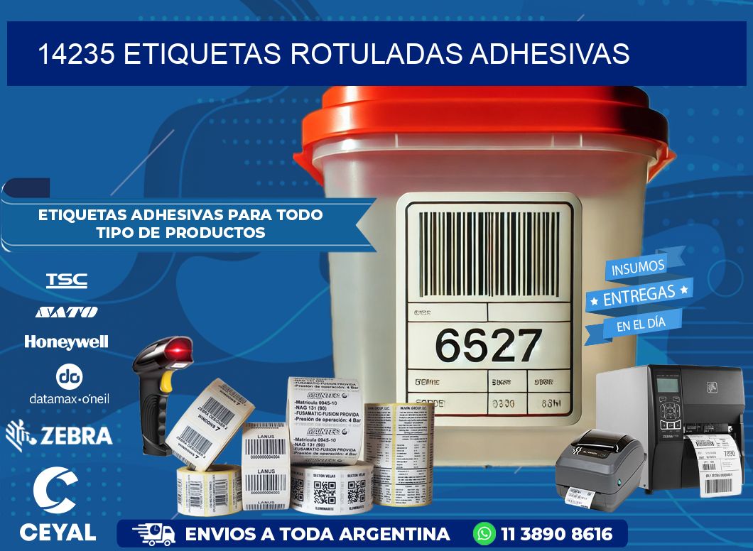 14235 etiquetas rotuladas adhesivas