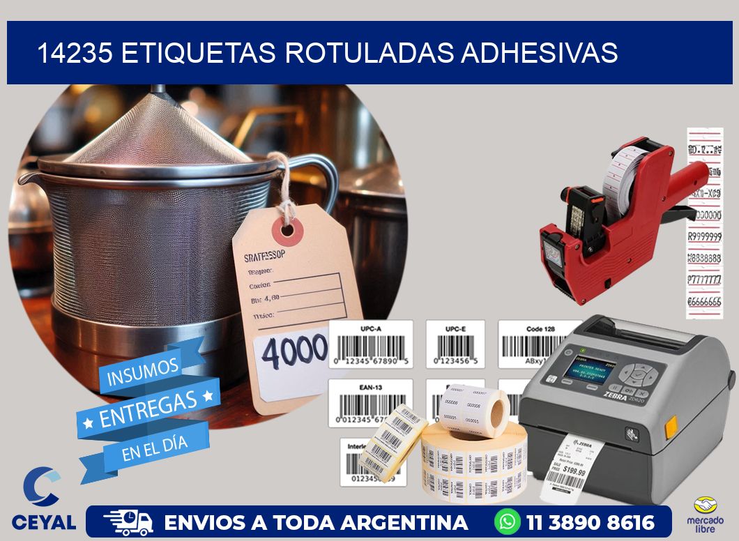 14235 etiquetas rotuladas adhesivas