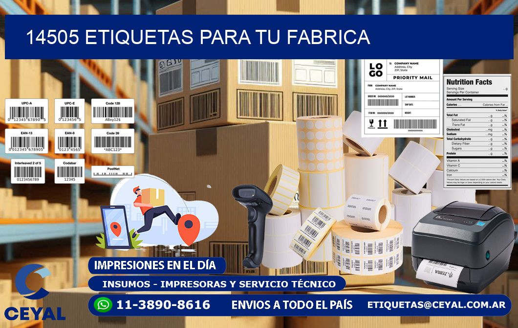 14505 etiquetas para tu fabrica
