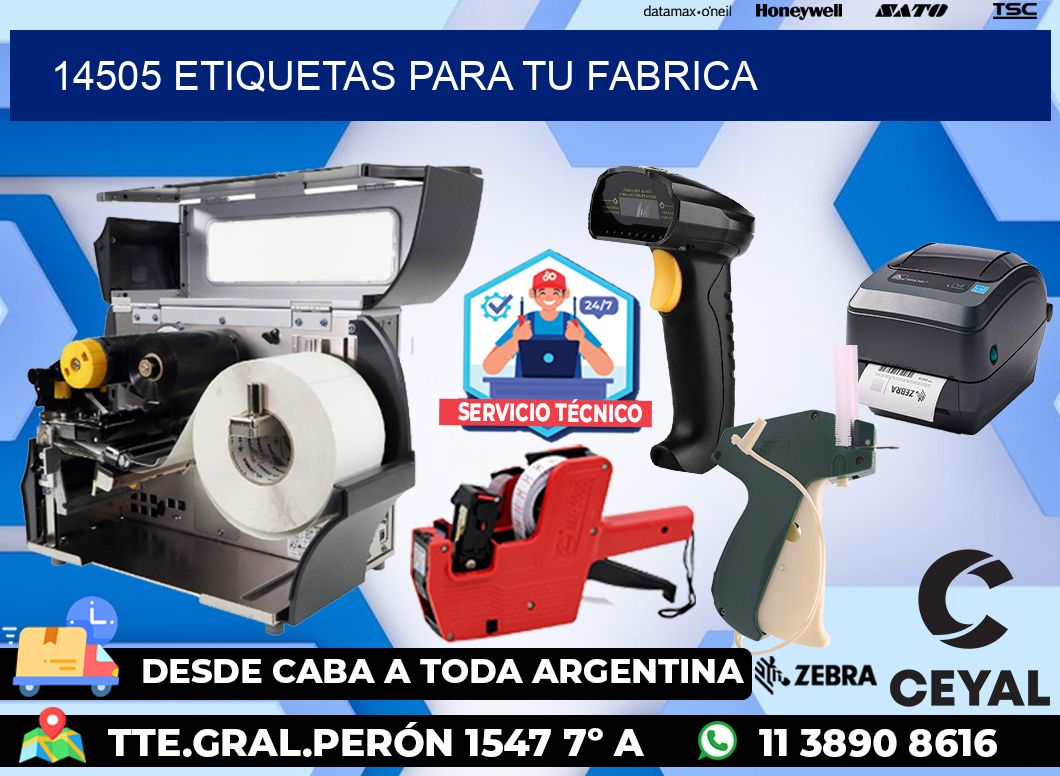 14505 etiquetas para tu fabrica