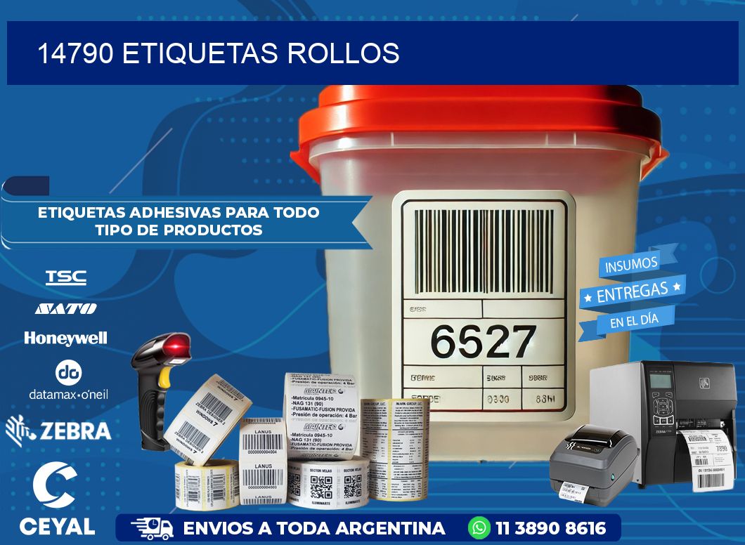 14790 etiquetas rollos