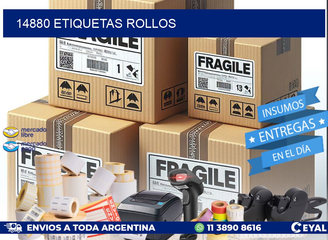 14880 etiquetas rollos