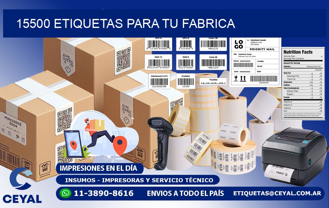 15500 etiquetas para tu fabrica