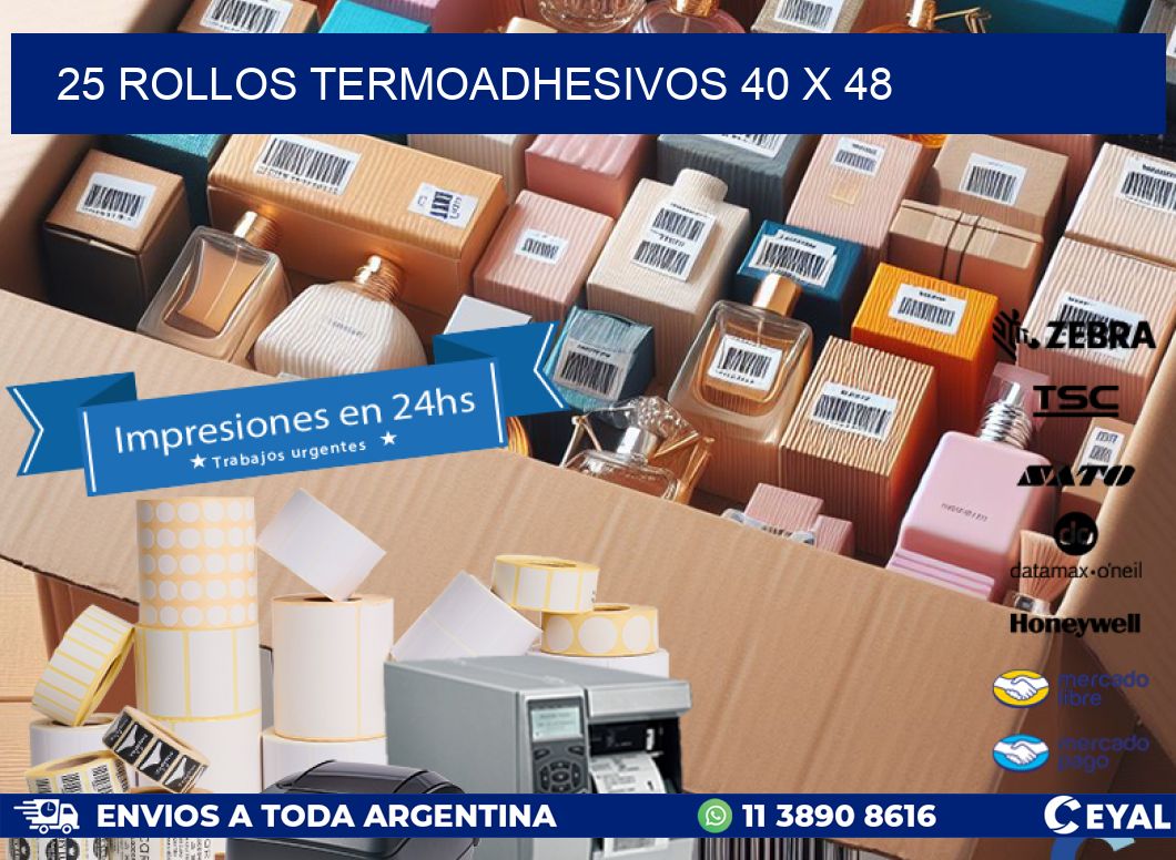 25 ROLLOS TERMOADHESIVOS 40 x 48
