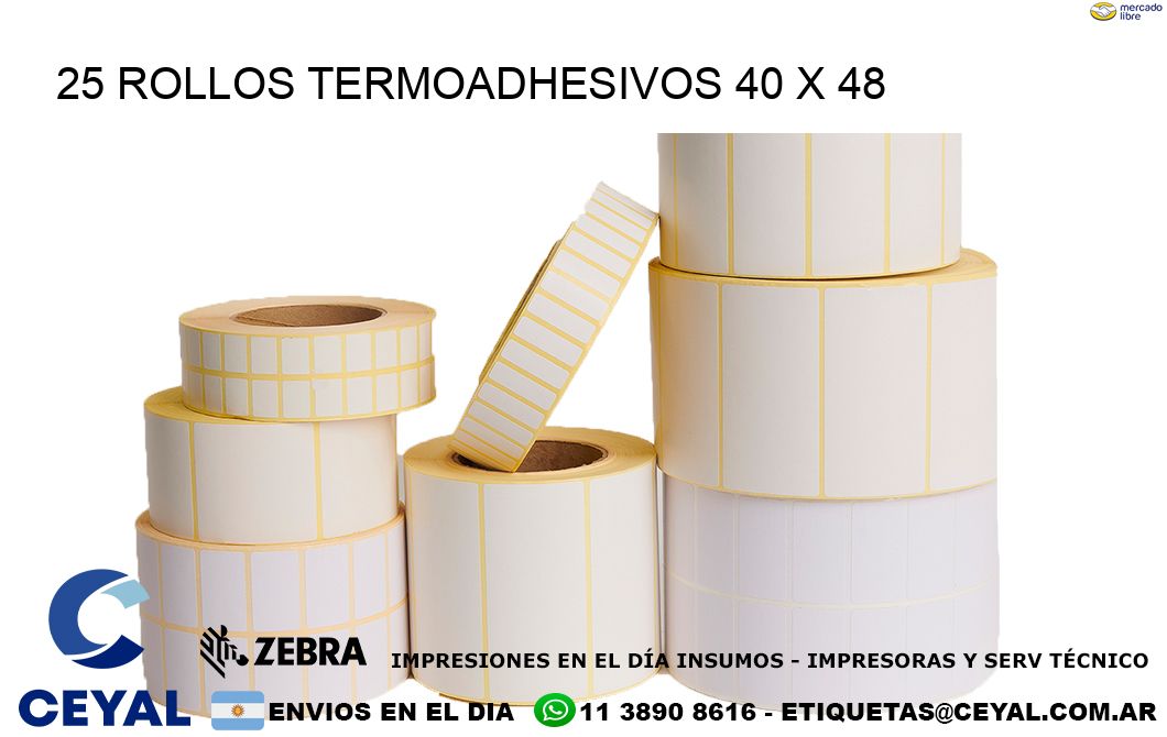 25 ROLLOS TERMOADHESIVOS 40 x 48