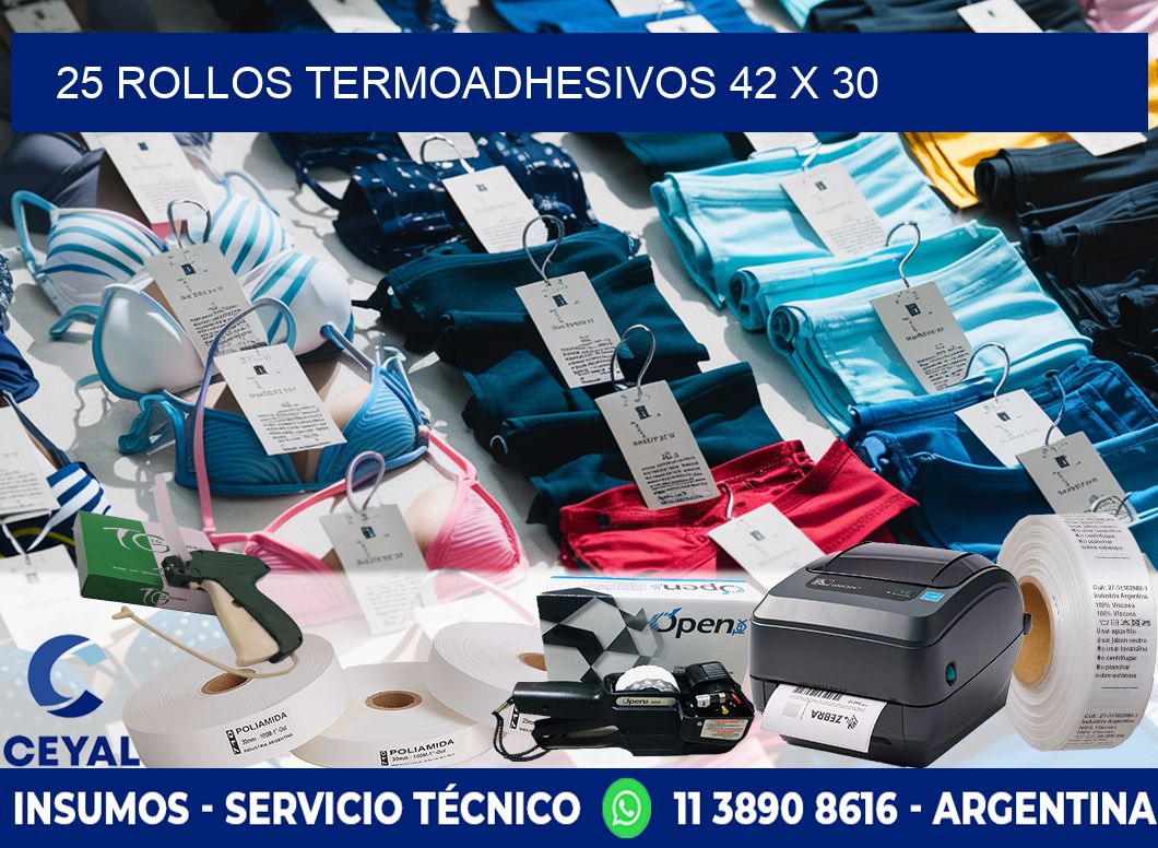 25 ROLLOS TERMOADHESIVOS 42 x 30