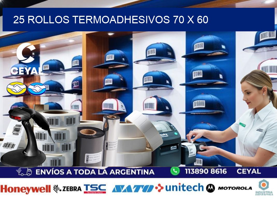25 ROLLOS TERMOADHESIVOS 70 x 60