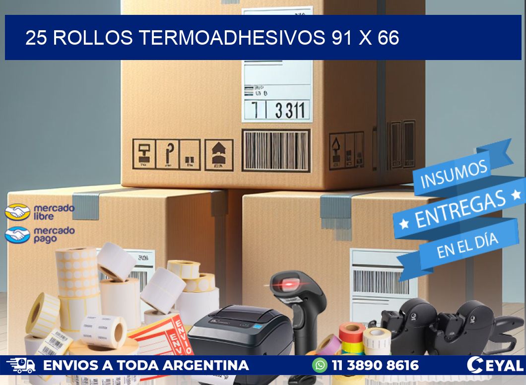 25 ROLLOS TERMOADHESIVOS 91 x 66