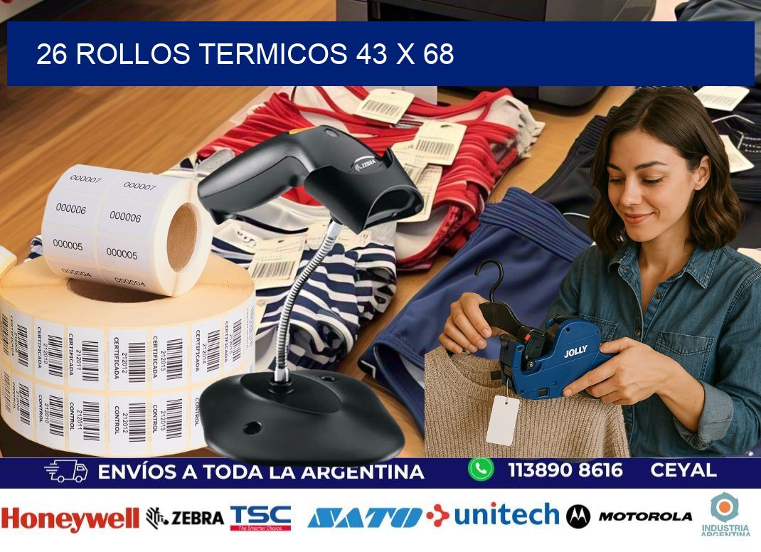 26 ROLLOS TERMICOS 43 x 68
