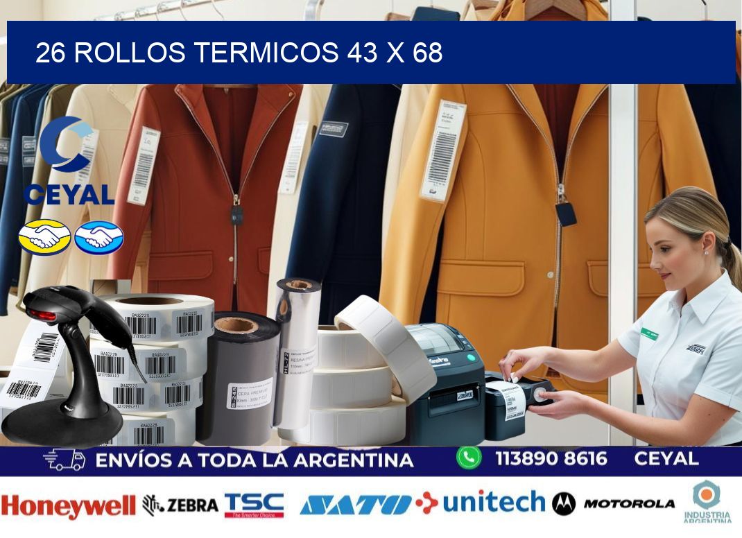 26 ROLLOS TERMICOS 43 x 68