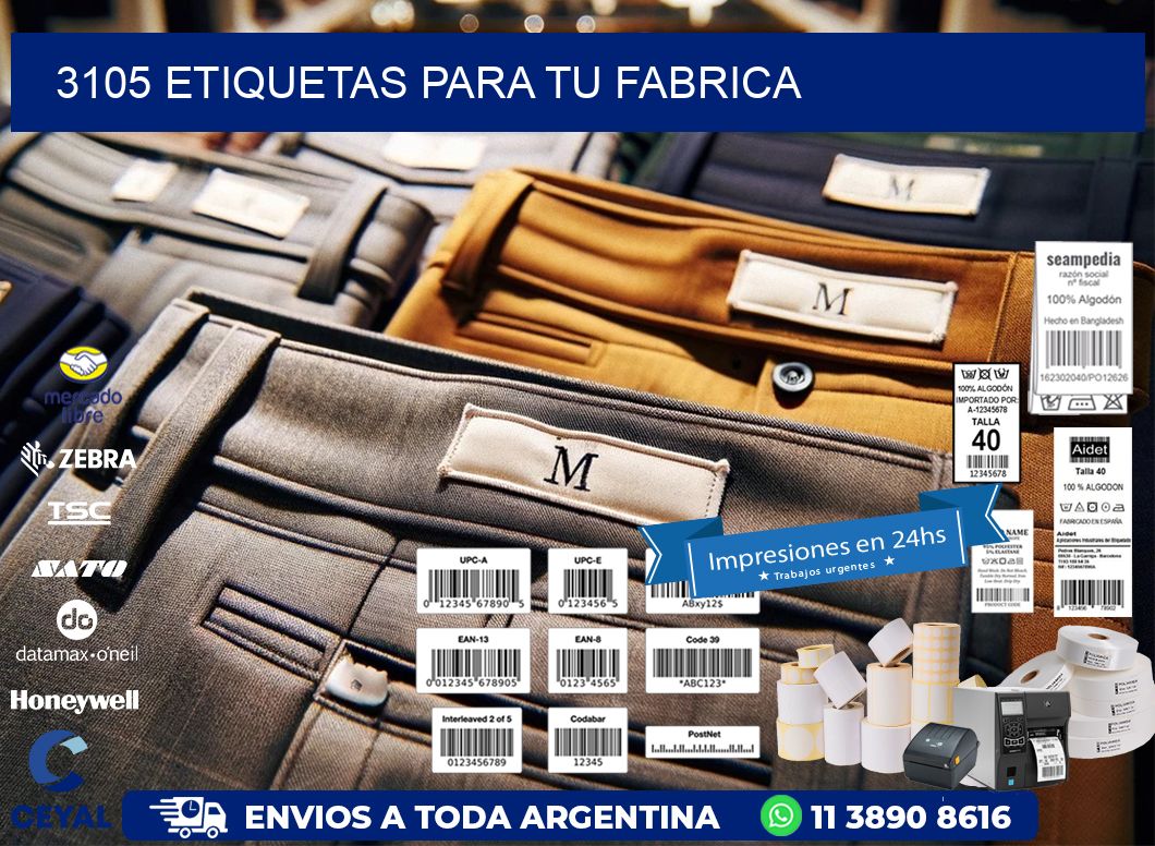 3105 etiquetas para tu fabrica