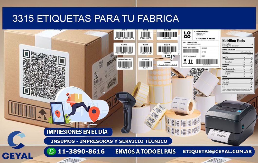 3315 etiquetas para tu fabrica