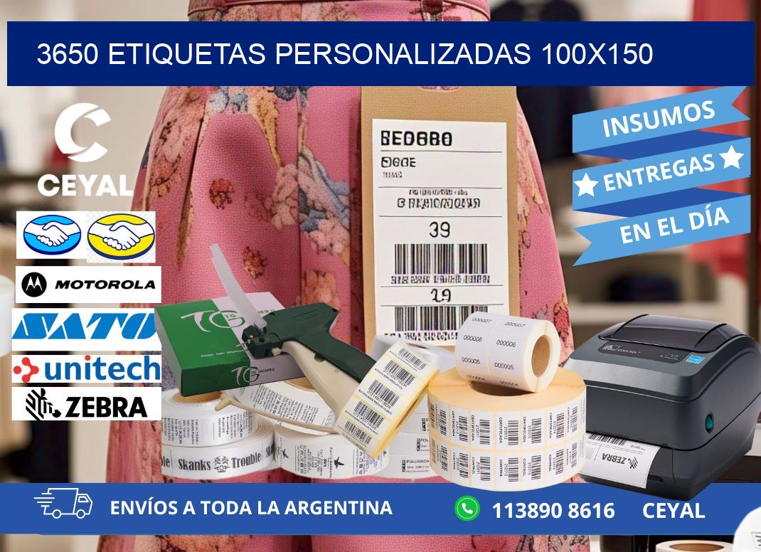 3650 Etiquetas personalizadas 100x150
