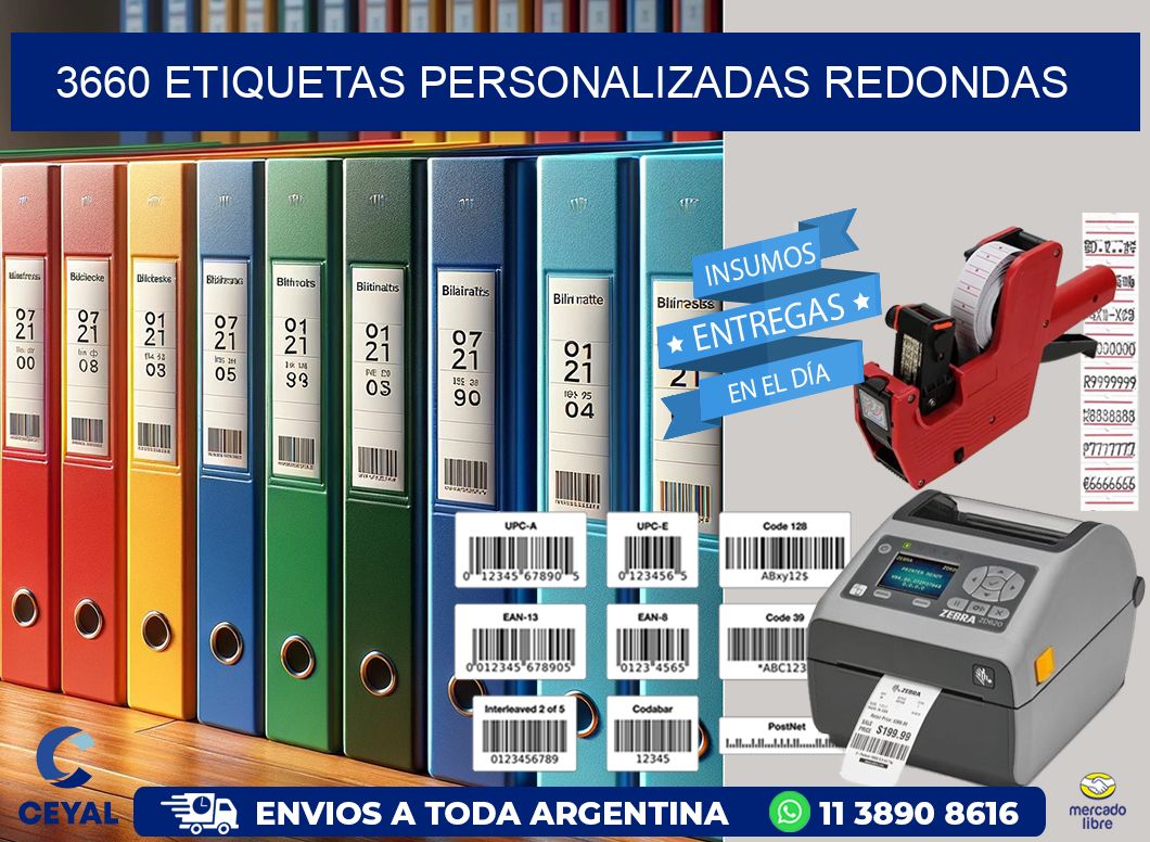 3660 Etiquetas personalizadas redondas
