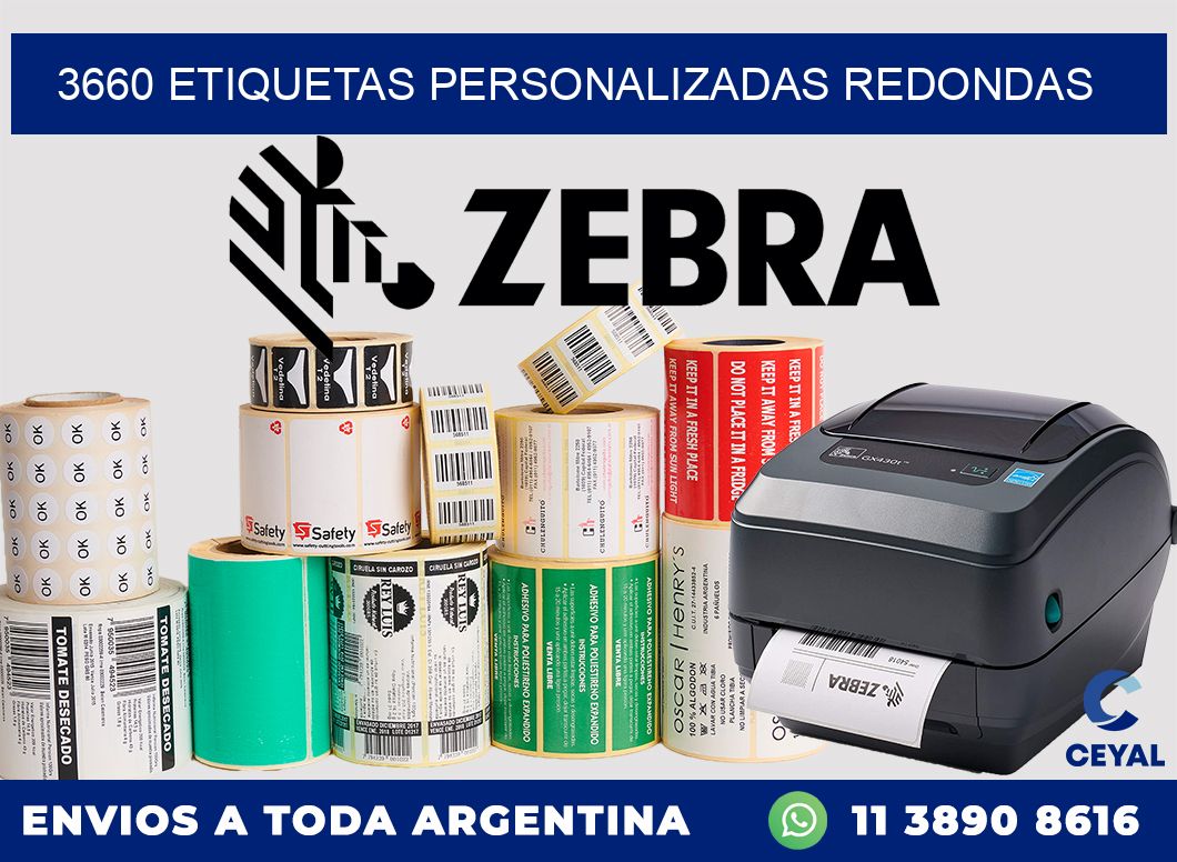 3660 Etiquetas personalizadas redondas