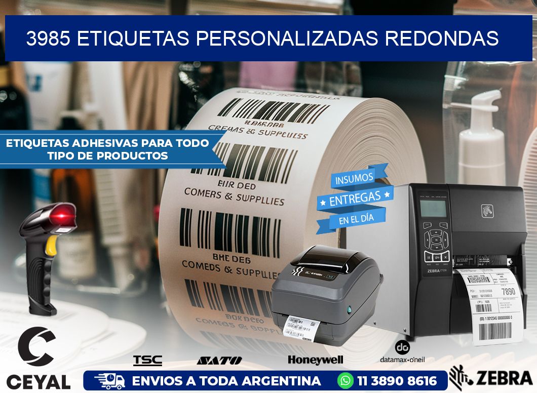 3985 Etiquetas personalizadas redondas