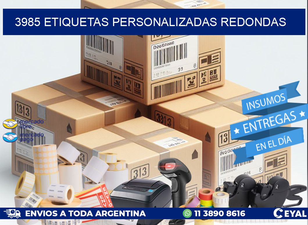 3985 Etiquetas personalizadas redondas