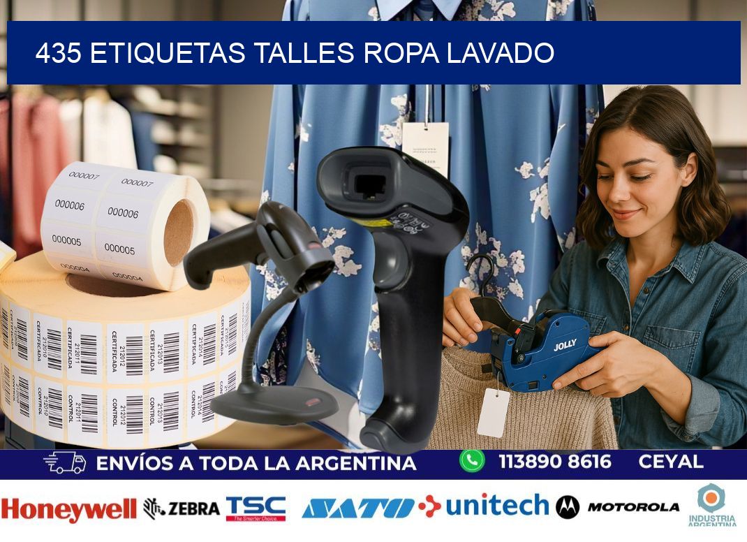 435 ETIQUETAS TALLES ROPA LAVADO