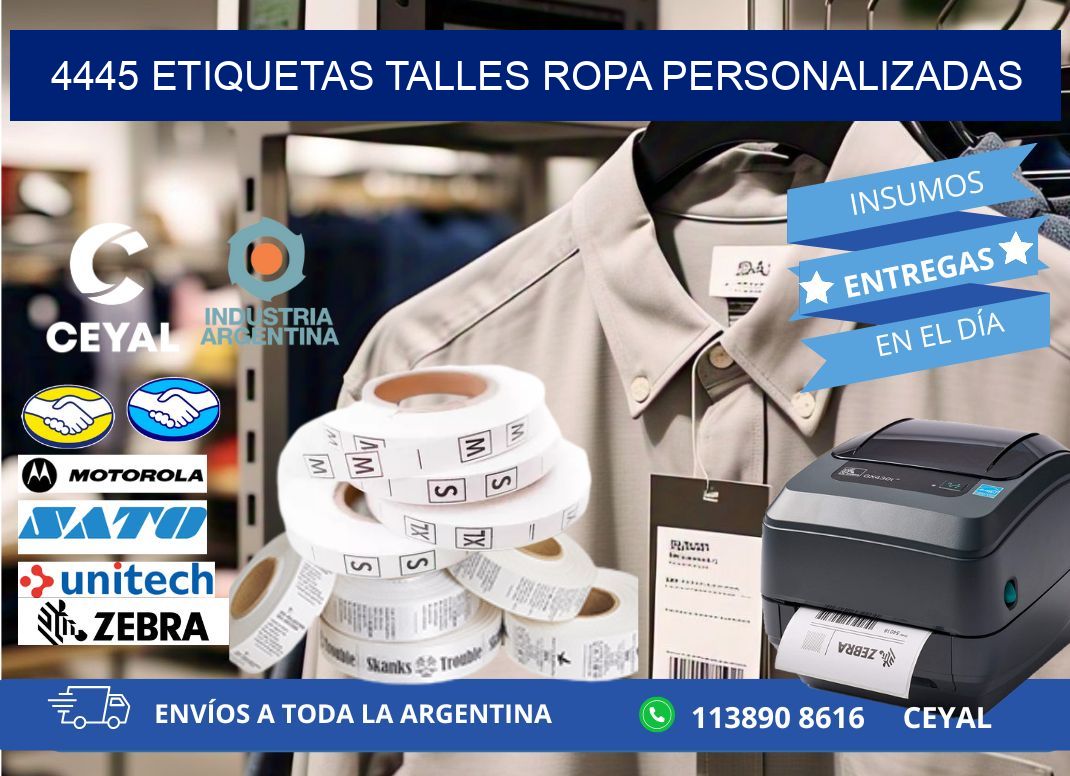 4445 ETIQUETAS TALLES ROPA PERSONALIZADAS