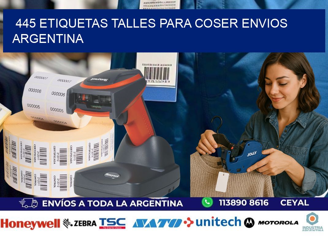 445 ETIQUETAS TALLES PARA COSER ENVIOS ARGENTINA