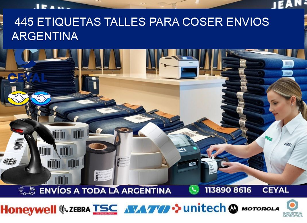 445 ETIQUETAS TALLES PARA COSER ENVIOS ARGENTINA