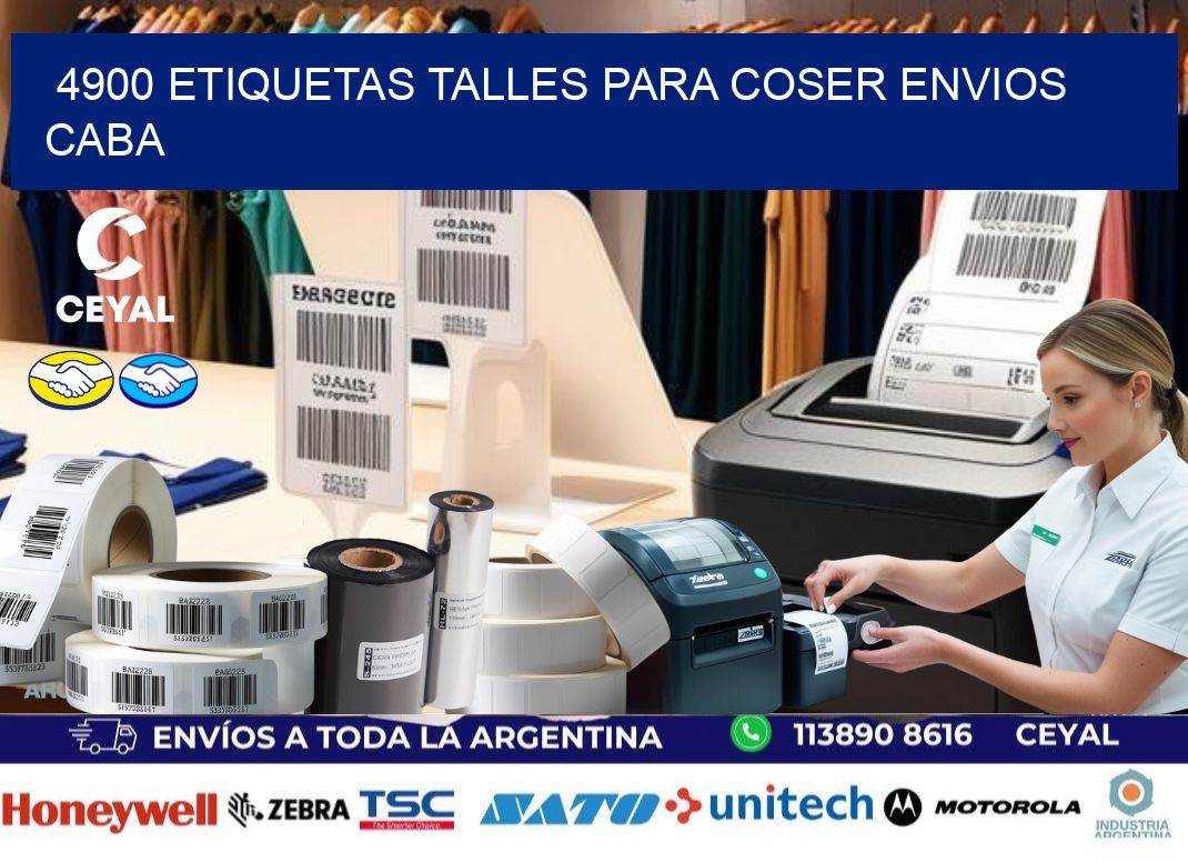 4900 ETIQUETAS TALLES PARA COSER ENVIOS CABA