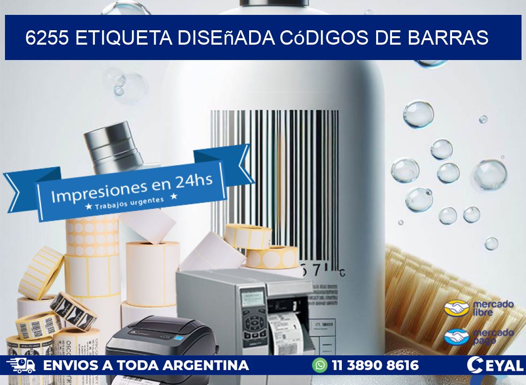 6255 etiqueta diseñada códigos de barras