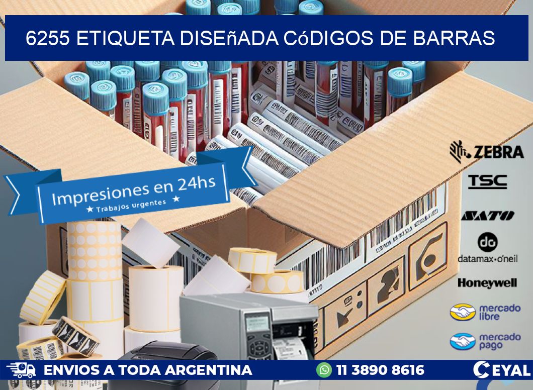 6255 etiqueta diseñada códigos de barras