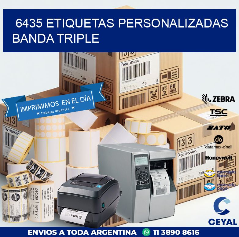 6435 Etiquetas personalizadas banda triple