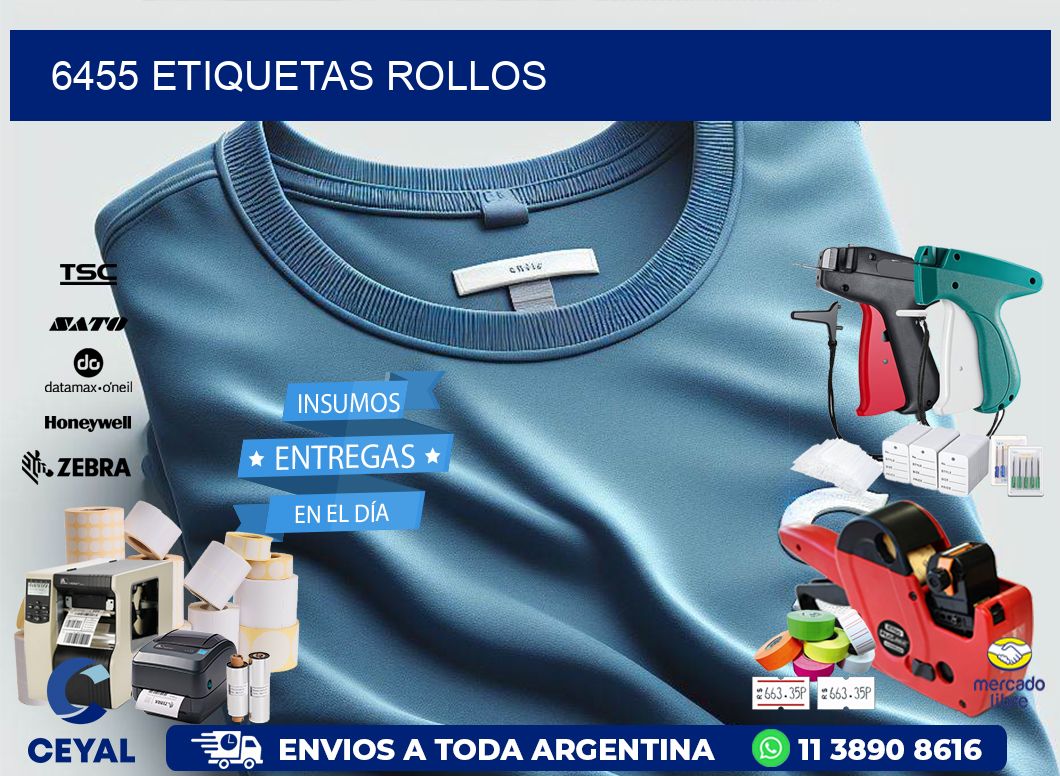 6455 etiquetas rollos