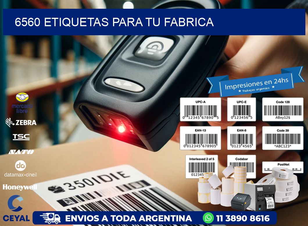 6560 etiquetas para tu fabrica