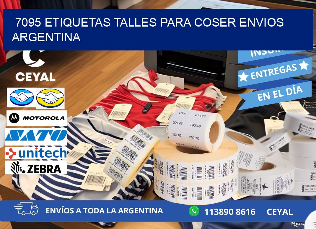7095 ETIQUETAS TALLES PARA COSER ENVIOS ARGENTINA