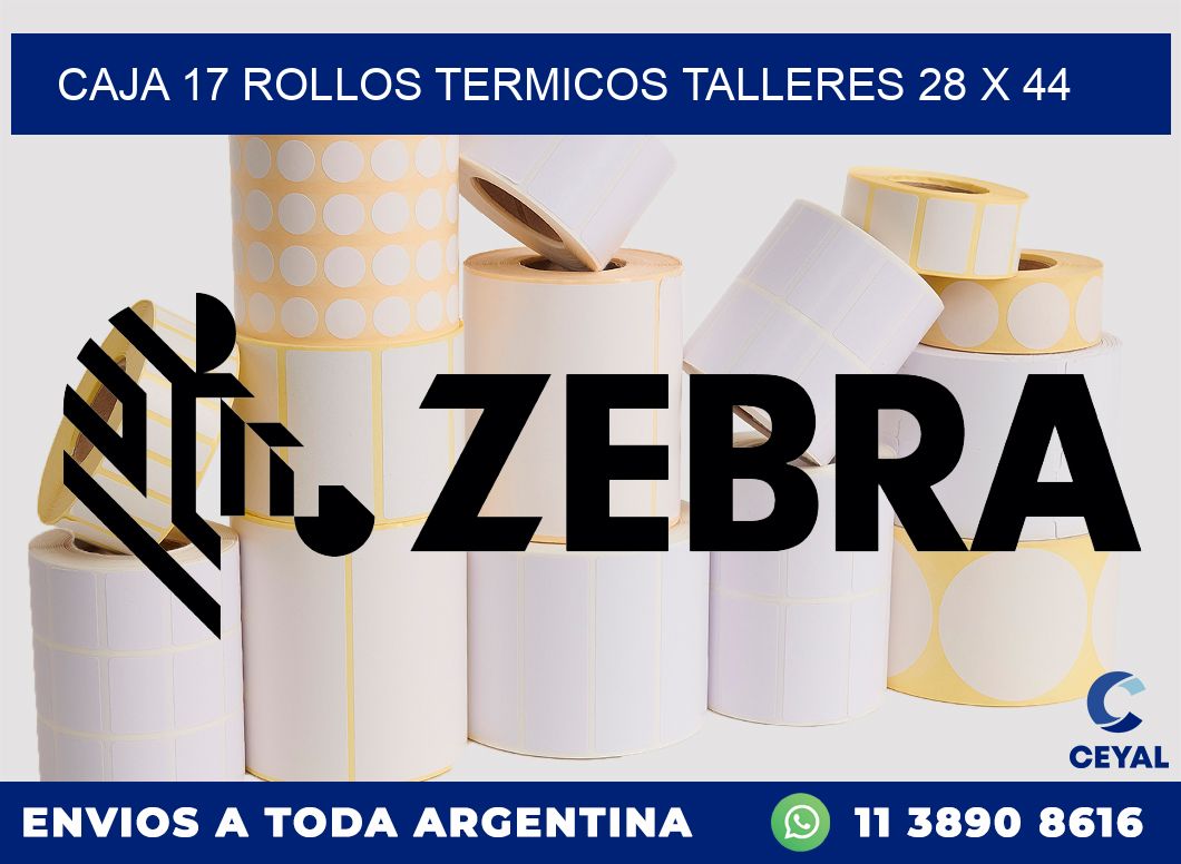 CAJA 17 ROLLOS TERMICOS TALLERES 28 x 44