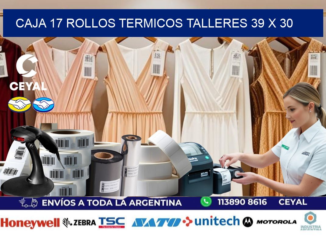 CAJA 17 ROLLOS TERMICOS TALLERES 39 x 30