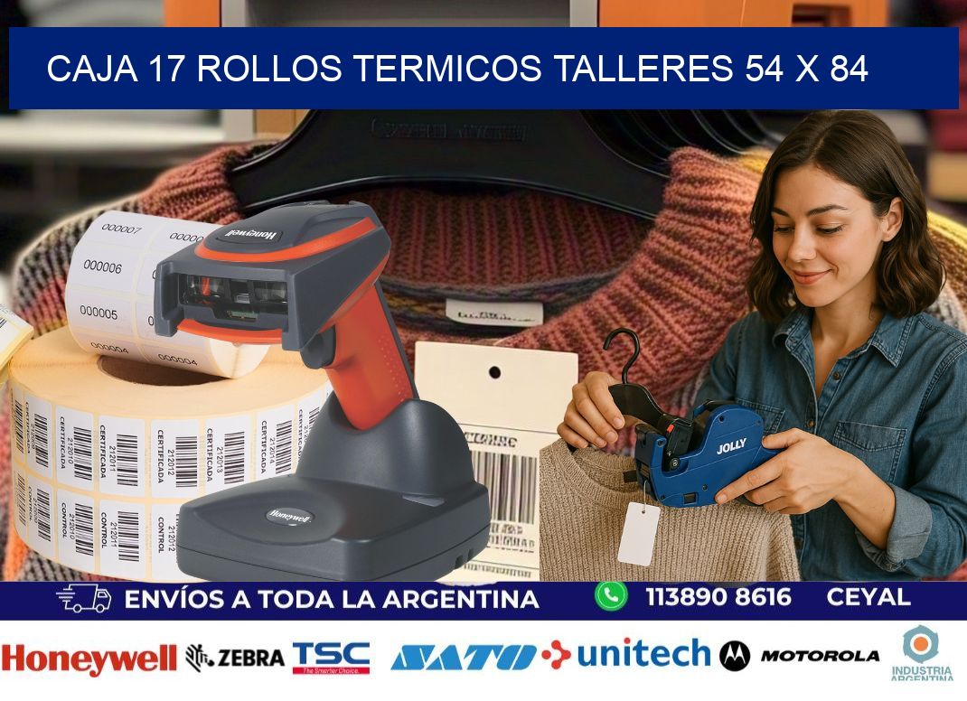 CAJA 17 ROLLOS TERMICOS TALLERES 54 x 84